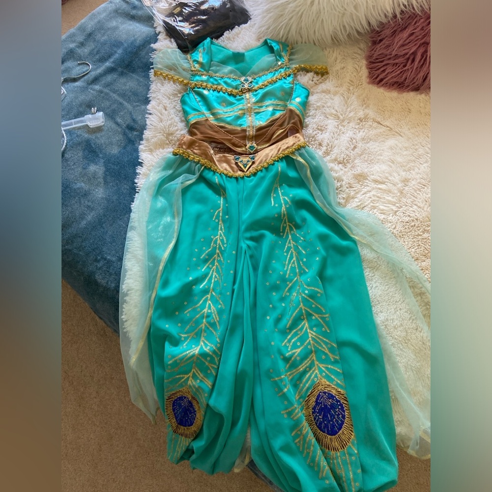 Disney brand Jasmine 2 piece costume with wig